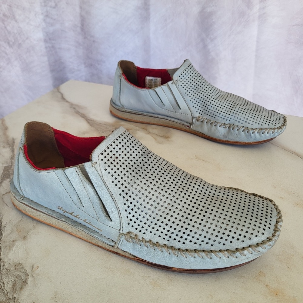 Olukai Ali'i 'Elua Slip On Loafers Sky Blue Size 9.5 Men's